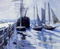 Connecticut Shore neige Impressionniste paysage marin John Henry Twachtman